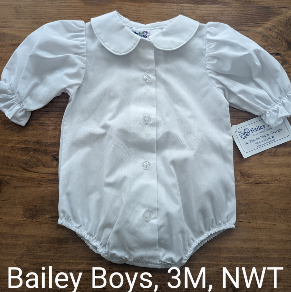 Bailey Boys Girls Ruffle Arm Bodysuit 3M, NWT